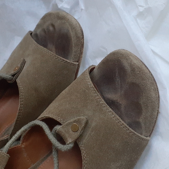 Chloe Suede Gladiator Wedge Sandals Shoes Open Toe EU 35 / US 5 - Picture 2 of 9